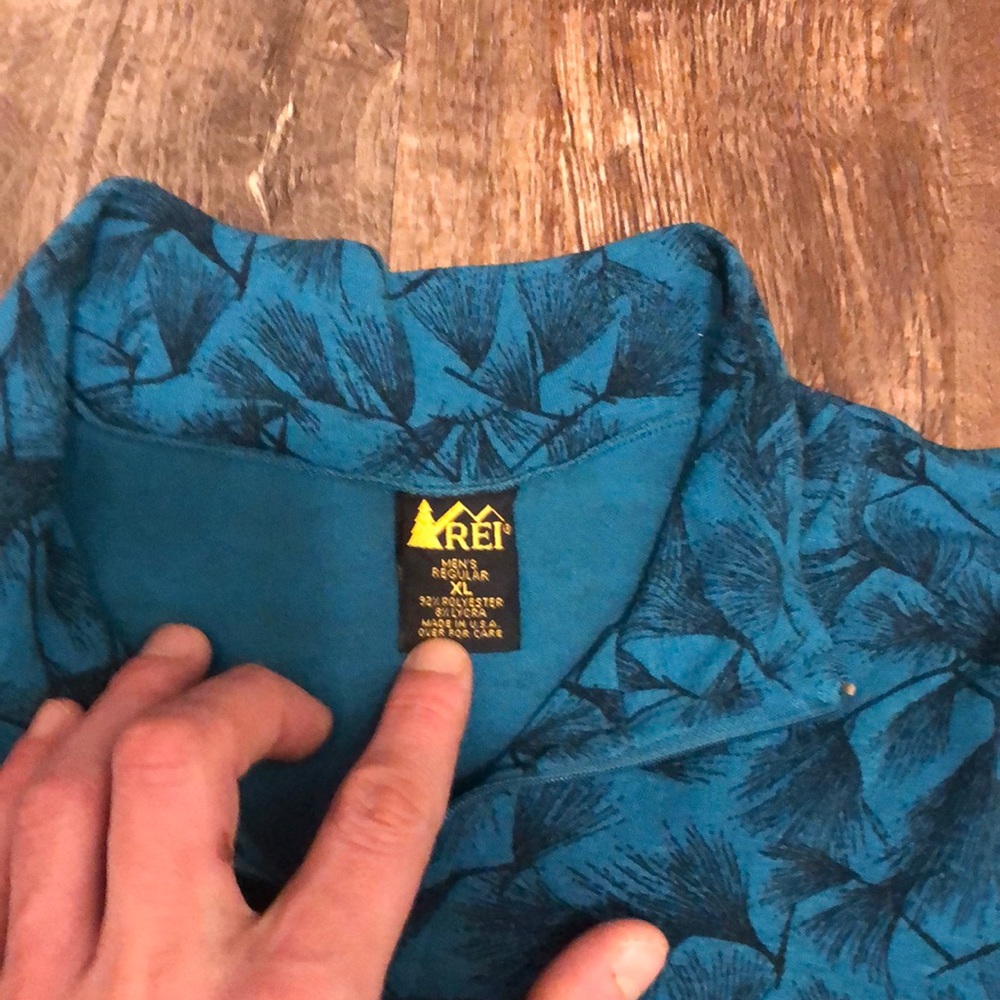 Vintage XL early 90s REI natural print quarter zip pullover - Picture 2 of 3